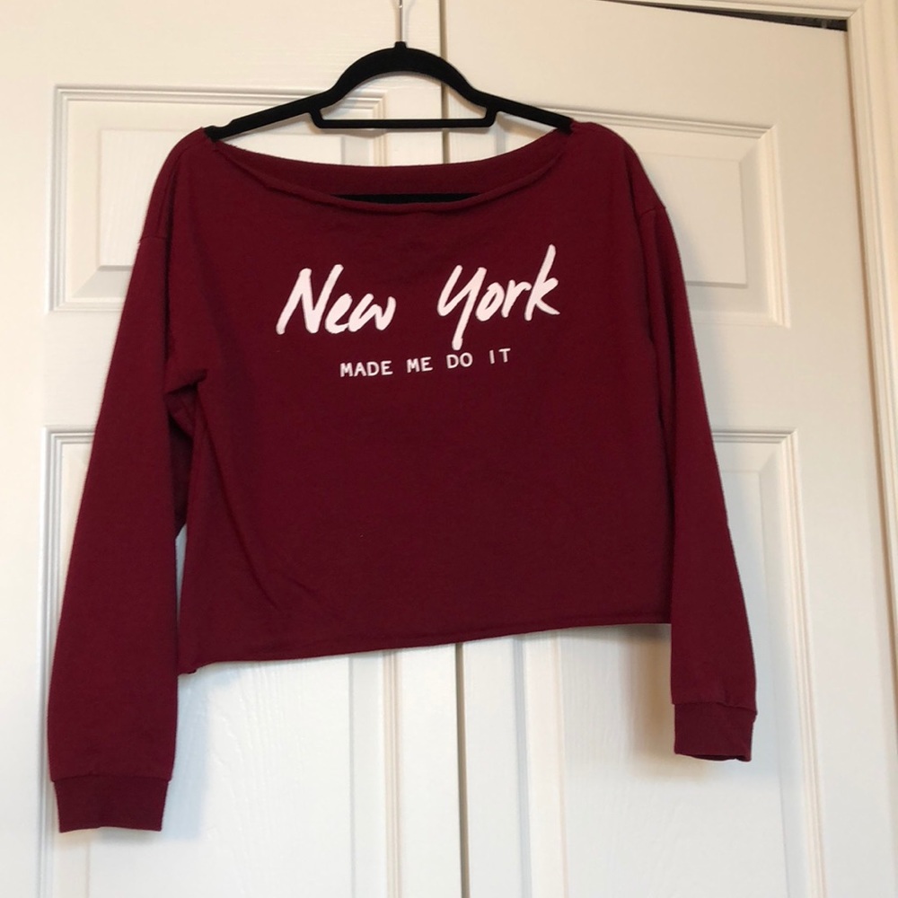 Cropped off the shoulder sweater